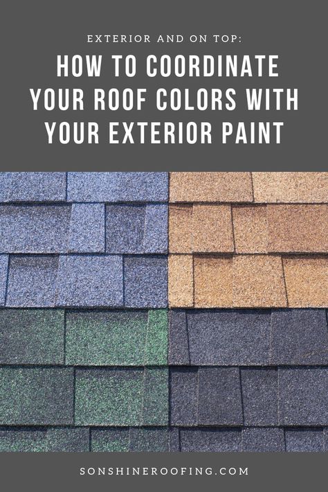 HOW TO COORDINATE YOUR ROOF COLORS WITH YOUR EXTERIOR PAINT Exterior and on Top: How to Coordinate Your Roof Colors with Your Exterior Paint https://www.sonshineroofing.com/coordinate-roof-colors-with-exterior-paint/?utm_campaign=coschedule&utm_source=pinterest&utm_medium=Sonshine%20Roofing%20of%20Sarasota%2C%20Florida&utm_content=Exterior%20and%20on%20Top%3A%20How%20to%20Coordinate%20Your%20Roof%20Colors%20with%20Your%20Exterior%20Paint Exterior Paint Colors For House With Red Roof Colour Schemes, Light Roof Dark House Exterior Colors, Exterior House Colors With Orange Roof, Blue House Roof Color, Houses With Tan Roofs, Roof Colors For Green House, Painted Brick House Exterior Brown Roof, Tan House Roof Colors, Amber Roof Shingles