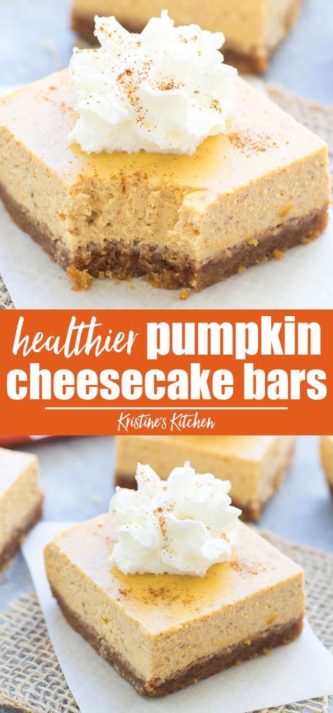 Healthier Pumpkin Desserts, Healthy Pumpkin Cheesecake Bars, Amazing Cheesecake, Weight Watchers Cheesecake, Healthy Pumpkin Cheesecake, Crossfit Food, Healthy Cheesecake Recipes, Greek Yogurt Cheesecake, Metabolic Reset