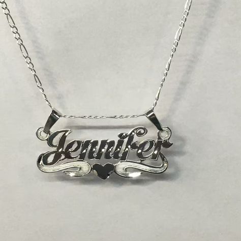 Silver Custom Name Necklace, 2000s Name Necklace, Silver Name Chain, Silver Name Plate Necklace, Mexican Name Necklace, Silver Nameplate Necklace, Quince Jewelry, Chain With Name, Whatsapp Wallpapers Hd