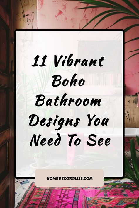 Explore these 11 vibrant Boho bathroom designs that will inspire you to bring a touch of bohemian style into your home. From colorful tiles to eclectic decor, these designs showcase unique and creative ways to add personality to your bathroom space. Whether you're looking for bold patterns or subtle touches, these Boho bathrooms have something for everyone. Take a peek and get ready to transform your bathroom into a stylish oasis with cozy vibes! Fuchsia Bathroom Ideas, Metallic Paint Bathroom Walls, Distressed Cabinets Bathroom, Post Modern Bathroom Decor, Mid Century Modern Interior Design Bathroom, Bathroom With Orange Accents, Small Bathroom Shelves Ideas, Half Bathroom Ideas Colorful, Interior Bathroom Ideas