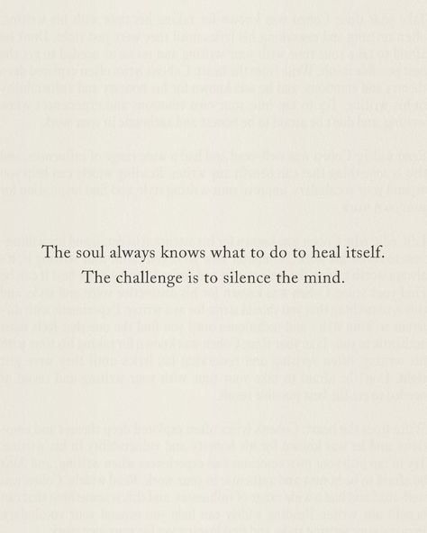 Healing begins when we quiet the chaos and tune into our true essence. So make a point to find moments of stillness, breathe deeply, and listen to your inner voice. #InnerPeace #SoulHealing #Mindfulness #Meditation #HolisticLiving Quieting Your Mind, Calm Life Quotes, A Quiet Life Quotes, Inner Voice Quotes, Quotes About Meditation, Mental Happiness, Sweet Reminders, Happy Pics, Quotes Soul