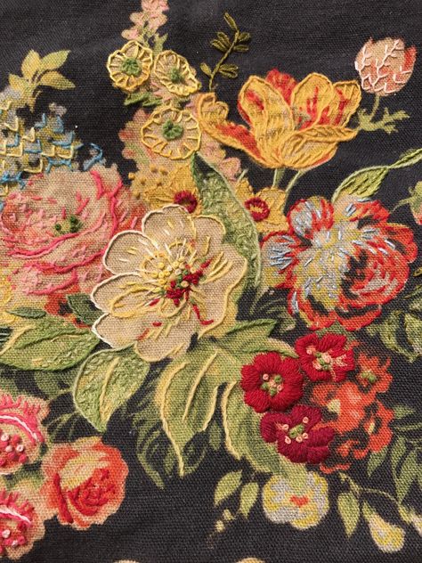 Hand Stitches, Floral Textile, Abstract Embroidery, Textile Art Embroidery, Novelty Fabric, Embroidery Flowers Pattern, Tapestry Fabric, Floral Tapestry, Fabric Projects