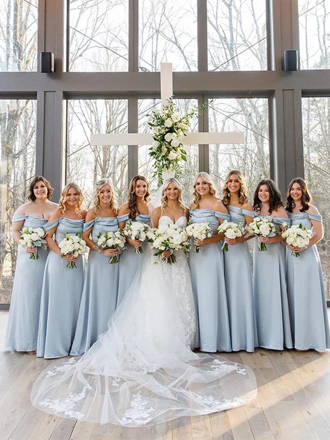 Elegant Off Shoulder A-line Light Blue Bridesmaid Dresses Online, BG39 – RomanBridal Light Blue Bridesmaid Dresses, Light Blue Bridesmaid, Light Blue Wedding, Blue Themed Wedding, Blue Bridesmaid, Future Wedding Plans, Ținută Casual, Theme Color, Bridesmaid Dresses Online