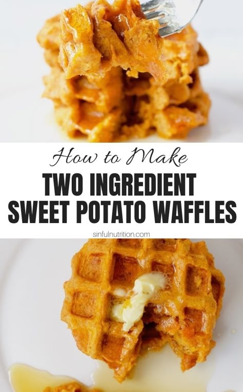 Sweet Potato Waffles Recipe, Gluten Free Sweet Potato Pancakes, Sweet Waffles, Gluten Free Sweet Potato, Waffle Iron Recipes, Potato Waffles, Sweet Potato Bread, Sweet Potato Waffles, Sweet Potato Pancakes