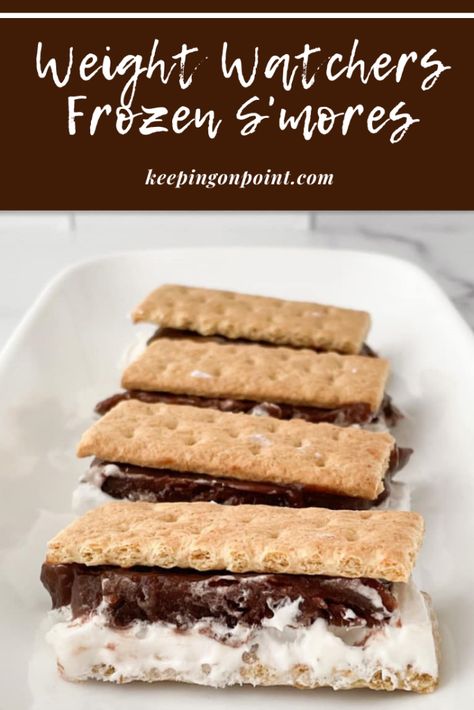 Frozen S’mores – Weight Watchers Frozen Smores, Weight Watchers Food Points, Weight Watchers Plan, Weight Watchers Meal Plans, Weight Watchers Snacks, Weight Watchers Recipes Desserts, Ww Desserts, Weight Watchers Desserts, Ice Cream Sandwiches