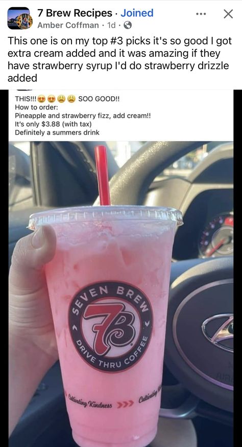 Strawberry Drizzle, Soda Drinks Recipes, Sonic Drinks, Energy Drink Recipe, Dutch Bros Drinks, Fast Food Drinks, Secret Starbucks Recipes, Iced Starbucks Drinks, Iced Drinks Recipes