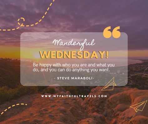 Find your wanderlust and let it lead you to incredible destinations. Be happy with who you are and what you do, and you can do anything you want. 🌍✨ #WonderfulWednesday #Wanderlust #TravelInspiration #TravelMotivation #Travel #Explore #Discover #Wednesday Wanderlust Wednesday, Travel Agent Career, Travel Motivation, Wednesday Quotes, Wonderful Wednesday, You Can Do Anything, Travel Pins, Travel Agent, Do Anything