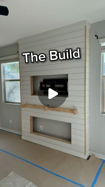 Accent Wall Designs on Instagram: "PART ONE: The Build 🔨 
.
Follow for PART TWO: The Result
.
If anyone can tell me what’s different in this video than ANY of our previous videos, I have a special gift I’ll be sending you! (First correct response only).
.
Teamwork makes the dream work, having a second set of hands is invaluable on these builds 🙌
.
DM for a quote (AZ Only)
.
#builder #mediawall #fireplace #builtins #tvwall #accentwall #shiplap #carpentry #livingroom #livingroomdecor #inspo" Wall Behind Tv, Diy Shiplap Fireplace, Teamwork Makes The Dream Work, Electric Fireplace Wall, Fireplace Tv Wall, Accent Wall Designs, Shiplap Fireplace, Shiplap Accent Wall, Diy Shiplap