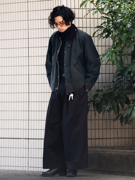 Japanese Street Fashion Black, Men Japanese Street Fashion, Mens Japanese Fashion Street Style, Japanese Americana Fashion Men, 90s Japanese Street Fashion, 90s Japanese Fashion, Americana Fashion Men, Japanese Street Fashion Men, Barbour Bedale