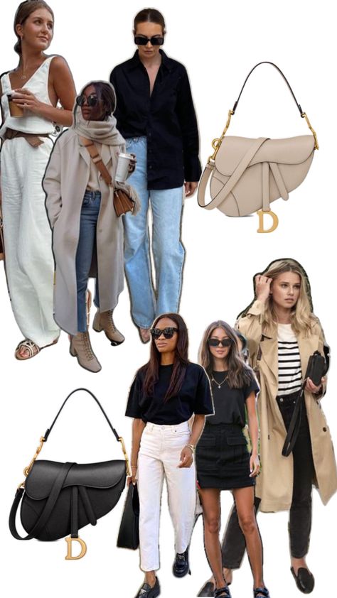 Outfits to wear with Dior Saddle Bag Saddle Bag Outfit, Dior Saddle Bag Outfit, Dior Bag Outfit, Bag Outfit, Dior Saddle, Outfits To Wear, Casual Day Outfits, Spring Looks, Saddle Bag