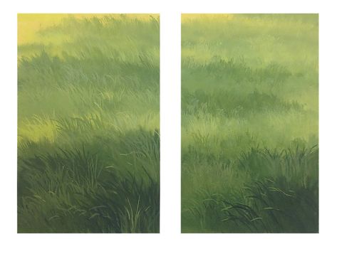 Digital Art Grass Field, Painting Of Grass Fields, Oil Painting Grass Field, Watercolour Grass Texture, Digital Art Grass Field Tutorial, How To Paint Grass Field Acrylic, Grass Oil Painting, Watercolor Grass Field, How To Paint A Field