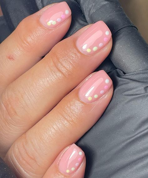 Dots for days are my fave 🟡🟠🔵🟢🟣 . . Simple dots are just so cute, subtle nail art but still gorgeously natural… | Instagram Cute Nail Ideas For Very Short Nails, Cute Simple Nails Natural, Gel Design On Natural Nails, Dots On Nails Simple, Simple Nail Art Beginner, Simple Dot Nail Designs, Simple Gel Nails Designs Shorts, Simple Nail Art Dots, Nail Ideas With Dots