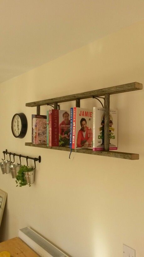 My new upcycled wooden ladder bookshelf!!! Love it! Wooden Ladder Bookshelf, Wooden Ladders Ideas Decor, Ladder Bookshelf Diy, Old Wooden Ladder Ideas, Upcycled Ladder, Wooden Ladder Ideas, Old Ladder Ideas, Upcycle Ladder, Repurposed Ladders