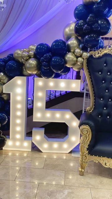 Laura's Balloons Decorations on Instagram: "Birthday boy💙🥳 #15party #quinciañero #shimerwalls #balloonsworldwide #balloonmarquee #balloondecor #balloonstylist #balloongarland #balloonart #balloonartist #balloons #ballooninstallation #houstondecorator #houstontx #thewoodlandstx #springtx #humbletx #tomballtx #richmondtx #gemarballoons" Quincenero For Boy, Boy Quinceanera Ideas, Boy 15th Birthday Party Ideas, 15th Birthday Party Ideas For Boys, Boys 15 Birthday Party Ideas, Birthday Ballon, 15th Birthday Party Ideas, 15 Birthday, Its A Boy Balloons