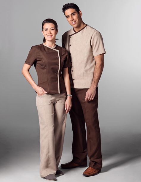 Hospitality - www.uniformsolutionstoyou.com Chef Dress, Hotel Uniforms, Salon Uniform, Housekeeping Uniform, Spa Uniform, Employee Uniform, Uniform Ideas, Restaurant Uniforms, Hotel Uniform