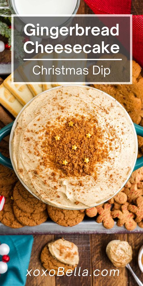 Gingerbread Cookie Dip, Simple Cheesecake, Cheesecake Dip Recipe, Dessert Dip Recipes, Easy Gingerbread Cookies, Gingerbread Cheesecake, Christmas Cheesecake, Cake Dip, Easy Dip