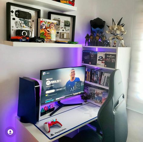 Rgb Setup, Gaming Setup Ideas, Small Room Setup, Games Room Inspiration, Mens Bedroom Decor, Small Game Rooms, Best Gaming Setup, Computer Desk Setup, Home Studio Setup