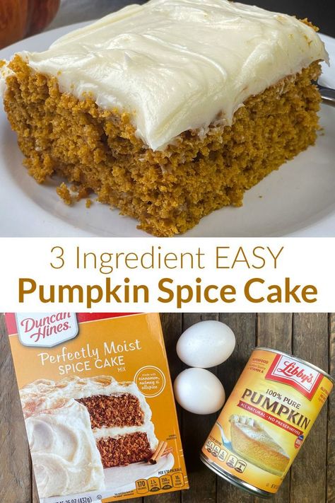 Easy Pumpkin Spice Cake, Spice Cake Mix Recipes, Pumpkin Spice Cake Recipe, Spice Cake Recipe, Pumpkin Dump Cake Recipe, Spice Cake Mix And Pumpkin, Boxed Cake Mixes Recipes, Dump Cake Pumpkin, Spice Cake Recipes