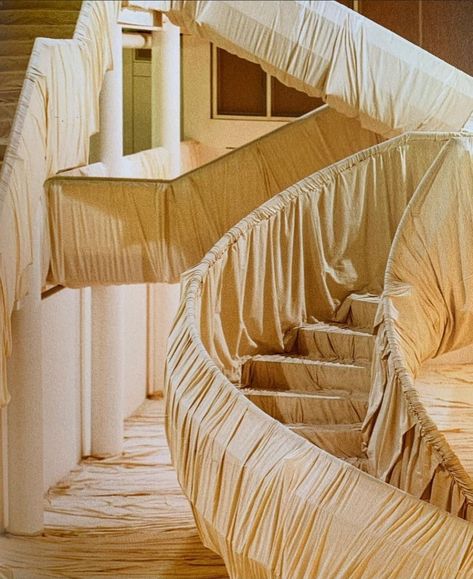 Christo & Jeanne-Claude. Museum Würth, Künzelsau. 1994 Christo Art, Christo And Jeanne Claude, Jeanne Claude, Curtain Installation, Warehouse Design, Vintage Interiors, Conceptual Design, Island Style, House Made