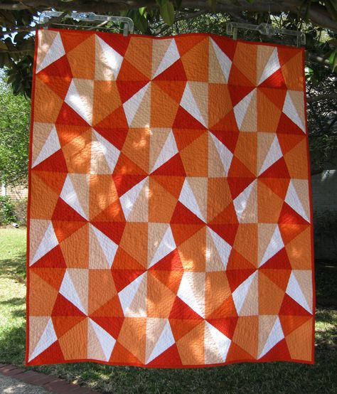 Orange And White Quilts, Orange Quilts Ideas, Orange Quilts, Mosaic Quilt, Southwest Modern, Solar System Crafts, Modern Quilt Blocks, Bargello Quilts, Big Block Quilts