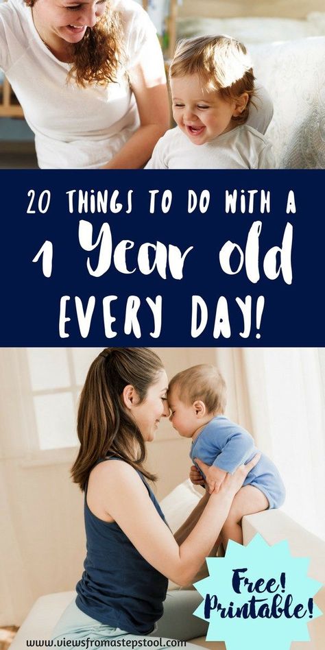 Left wondering what to do with a 1 year old all day long? This list of 20 activities for 1 year olds that you can do every day will take out the guess work! One Year Old Outside Activities, One Year Old Activities Indoor Learning, Fun Activities For One Year Olds, Activities To Do With One Year Olds, One Year Old Play Ideas, Activities For A One Year Old, Language Activities For Infants, Learning Activities For One Year Olds, One Year Old Activities