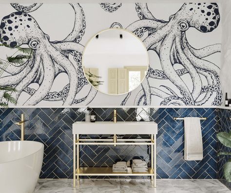 Octopus bathroom decor