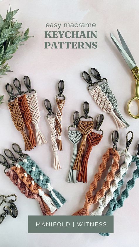 Make your own macrame keychain with a beginner-friendly pattern from Manifold Witness. Each downloadable file includes a materials list, step-by-step instructions, and plenty of pictures to help you knot your macrame project from start to finish. #craft #pattern #beginner #macrame #keychain #tutorial #etsy #womensaccessories #boho #diyprojects #paracord Beginner Macrame Keychain, Beginner Macrame Projects, Macrame Keychain Tutorial, Beginner Macrame, Keychain Tutorial, Diy Keychains, Makramee Diy, Macrame Owl, Boho Keychain