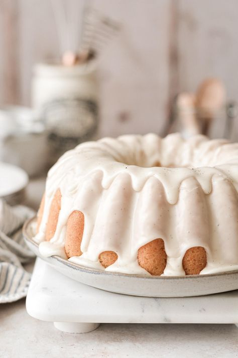 Marjolaine Cake, Vanilla Bean Icing, Brunch Treats, Glazed Sour Cream Donuts, Sour Cream Donut, Cream Donut, Cake Donuts Recipe, High Altitude Baking, Cake Donut