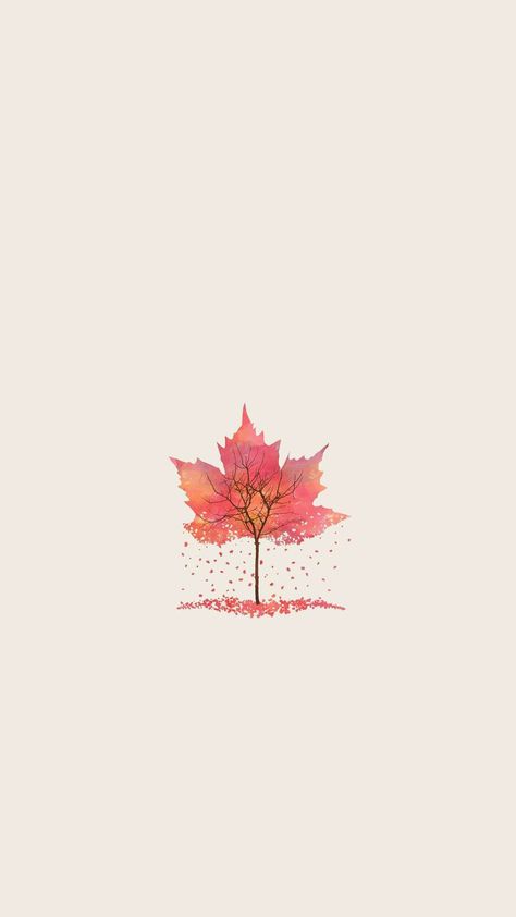 Autumn Tree Leaf Shape Illustration  #iPhone #6 #plus #wallpaper Fall Iphone Wallpaper, Minimalist Autumn, Shape Illustration, Autumn Leaves Wallpaper, Iphone 6 Plus Wallpaper, Wallpaper Minimalist, Look Wallpaper, Wallpaper Estetika, Leaf Illustration