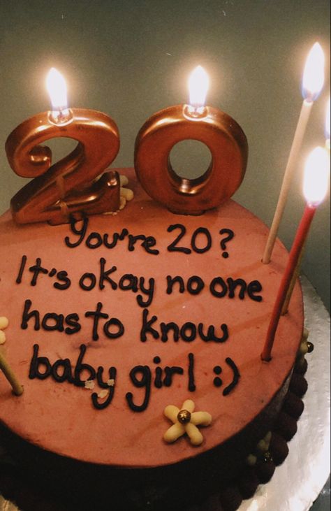 Youre Twenty Cake, 20 Year Cake Ideas, 2003 Birthday Cake, Birthday Cakes Funny Woman, Twentyth Birthday, Your Twenty Birthday Cake, Bday Cake Quotes, You’re 20 Birthday Cake, Ur 20 Birthday Cake