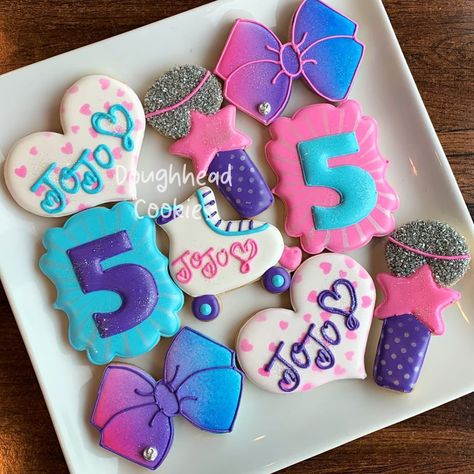 Jojo Siwa Cookies, Jojo Siwa Birthday Party Ideas, Jojo Siwa Birthday Cake, Jojo Siwa Birthday, 5th Birthday Party Ideas, Jo Jo, Creative Cookies, Toddler Birthday, 6th Birthday Parties