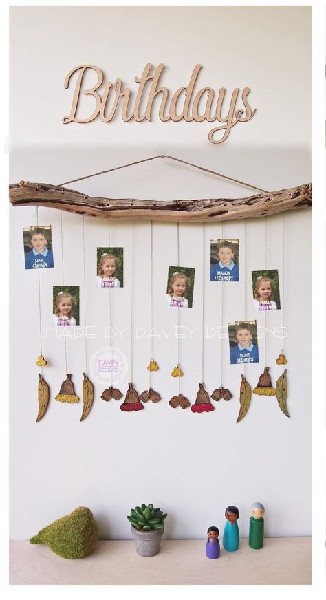 Reggio Emilia Birthday Chart, Diy Birthday Classroom Display, Reggio Emilia Calendar Ideas, Birthday Chart Reggio Emilia, Montessori Birthday Board, Reggio Emilia Birthday Display, Reggio Birthday Board, Montessori Bulletin Board Ideas, Reggio Birthday Display