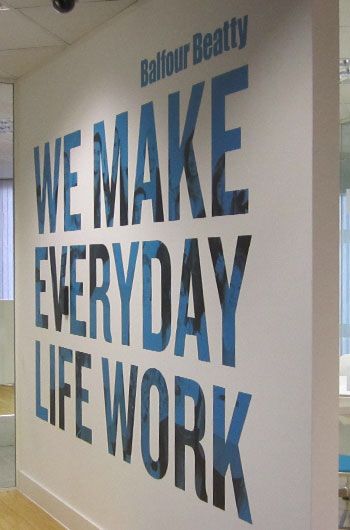 Internal Branding Office, Office Branding Wall, Wall Quotes Office, Wall Graphics Office, Text On Wall, Gensler Office, Ideas For Logos, Internal Branding, Wall Branding