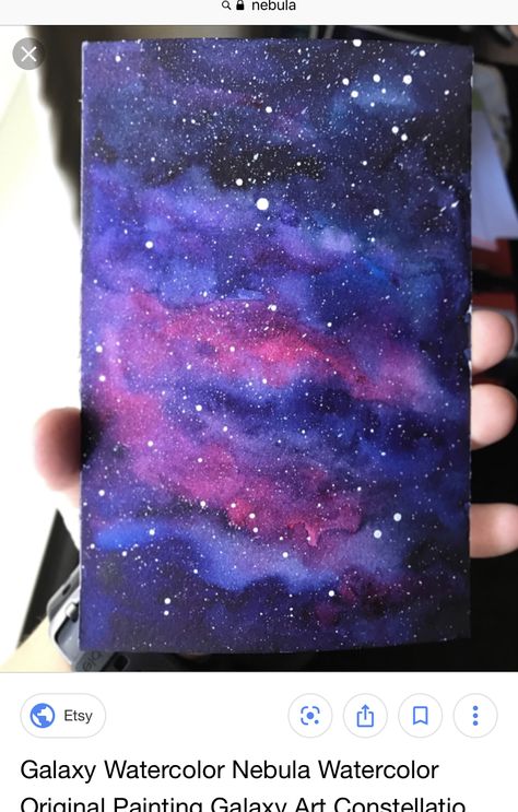 Watercolor Nebula, Galaxy Art Painting, Nebula Painting, Sennelier Watercolor, Galaxy Drawings, Galaxy Watercolor, Constellation Stars, Mini Toile, Watercolor Art Diy