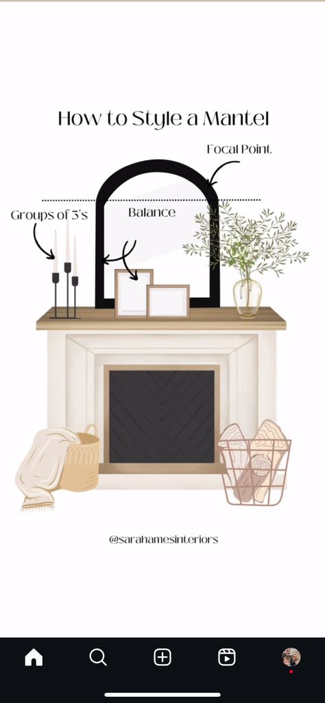 Minimalist Mantle Decor, Modern Fireplace Decor, Above Fireplace Decor, Mirror Over Fireplace, Fireplace Styling, Farmhouse Mantle Decor, Living Room Mantle, Fireplace Mantle Decor, Fireplace Mantel Decor