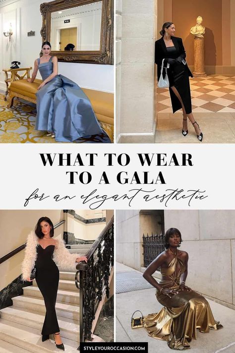 Looking for perfect gala outfit ideas for women? You’ll find exactly what to wear to a gala along with gala dresses elegant and refined, or less formal options for a black tie optional gala (short, long, black, red, and more). These gala outfits are classy and polished, and you can also try a pants option too! Whether you are petite or plus size, or somewhere in between, you’ll love these options! Black Hollywood Glamour Dress, Gala Dress For Women, Gala Dresses For Short Women, Black Dress For Gala Night, Formal Party Outfit Classy Chic, Formal Dresses Sequins, Dress For A Gala Night, Elegant Evening Outfits For Women, Gala Attire For Women Plus Size