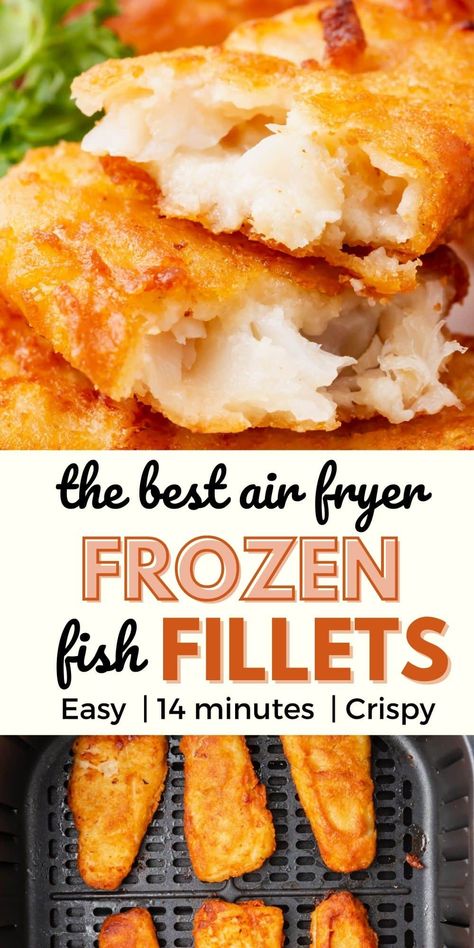 You won't believe how simple it is to make Air Fryer Frozen Fish Fillets! Frozen fish fillets are golden brown, crispy, and ready for dinner in just a few minutes in the air fryer! Air Fryer Fish Fillets, Frozen Fish Recipes, Frozen Fish Fillets, Air Fried Fish, Air Fryer Fish Recipes, Fish Fillet Recipe, Cod Fillets, New Air Fryer Recipes, Frozen Fish