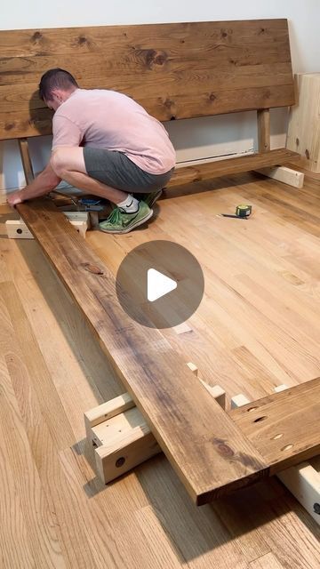 John Dolechek on Instagram: "building a new bed frame for my lovely wife and getting better sleep with @sweetnightsleep, use JOHN15% for #bettersleep  #OnlySweetNight #PrimeMattress #sweetnightpartner #SweetNightSleep #bestmattress #DIYBedFrame #BedFrameBuild #HandmadeBed #DIYFurniture #Woodworking #DIYProject #HomeImprovement #BedroomDIY #WoodenBedFrame #CreativeDIY #BudgetFriendlyDIY #CustomBedFrame #BuildYourOwnBed #DIYHomeDecor #SustainableLiving #UpcycledFurniture #RusticBedFrame #ModernBedDesign #homereno #DIYFurnitureForHer #HandcraftedGift #WoodworkingForHer #CustomFurniture #HomeDecorDIY" Wooden Bed Diy, Diy Rustic Bed Frame, Wooden Bed Frame Diy, Homemade Bed Frame, Diy Bed Frame Plans, Bedframe Diy, Bed Frame Diy, Diy Platform Bed Frame, Queen Bed Frame Diy