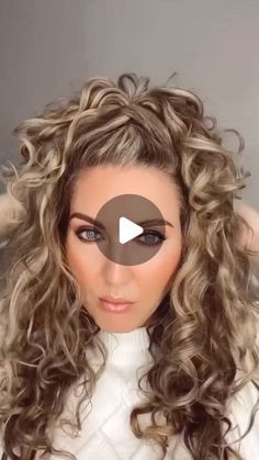 Long Hair Half Up Hairstyles, Easy Half Up Hairstyles For Curly Hair, Long Curly Hair Updos Half Up, Natural Curly Hair Half Up, Medium Length Hair For Curly Hair, Updos For Permed Hair, Half Updos For Curly Hair, Long Curly Hairstyles Half Up, Curly Half Updos For Long Hair