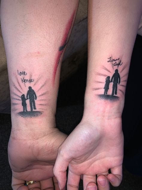 Tattoo Ideas Tumblr, Dad Daughter Tattoo, Daughter Tattoo Ideas, Daughter And Father Tattoo, Father Daughter Tattoos, About Father, Father Tattoos, Tattoo Couple