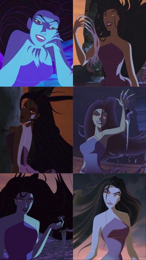 Hot Disney Villians, Dark Disney Characters, Disney Villains Female, Disney Villains Women, Eris Sinbad Tattoo, Eris From Sinbad, Black Haired Movie Characters, Female Cartoon Villains, Eris Sinbad Cosplay