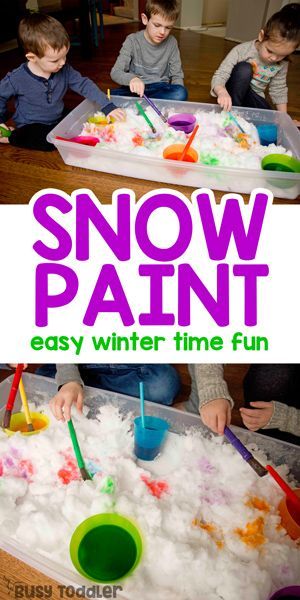 Winter Activity For Kids, Paint Snow, Snow Paint, Winter Activities For Toddlers, Maluchy Montessori, Winter Activities Preschool, Toddler Painting, Aktiviti Kanak-kanak, Snow Activities