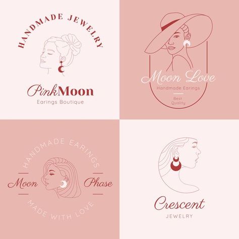 Jewelry Shop Logo Ideas, Small Business Logo Ideas Jewelry, Jewelery Logos Design Ideas, Earring Logo Design Ideas, Jewelry Logos Ideas, Handmade Accessories Logo Design Ideas, Jewelry Business Logo Ideas, Logo Design For Accessories, Logo For Accessories Shop