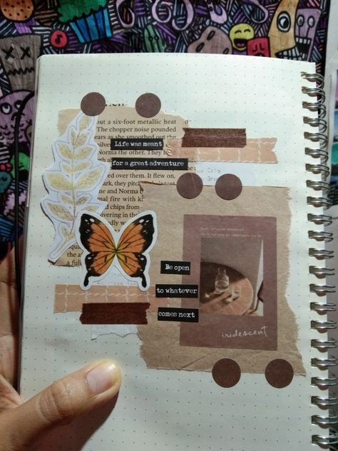 Journal idea, Journal Spread, Scrapbook Aesthetic Journal Ideas Vintage Simple, Aesthetic Journal Collage, Collage Ideas Journal, Aesthetic Journal Spreads, Scrap Journal Ideas Aesthetic, Aesthetic Brown Journal, Art Journal Spreads, Brown Journal Ideas, Scrapbook Spread Ideas