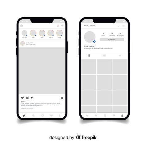 Instagram Profile Template, Instagram Mockup, Mises En Page Design Graphique, Instagram Photo Frame, Iphone Instagram, Phone Mockup, Instagram Frame Template, Template Instagram, Instagram Frame