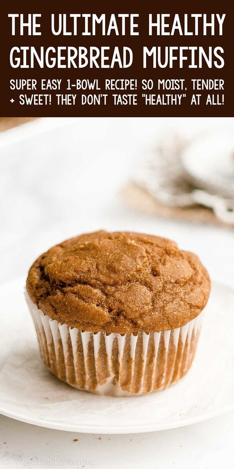 Low Calorie Clean Eating, Breakfast Low Calorie, Healthy Christmas Baking, Gingerbread Muffins Recipe, Christmas Muffins, Healthy Gingerbread, Ginger Muffins, Dairy Free Muffins, Gingerbread Muffins