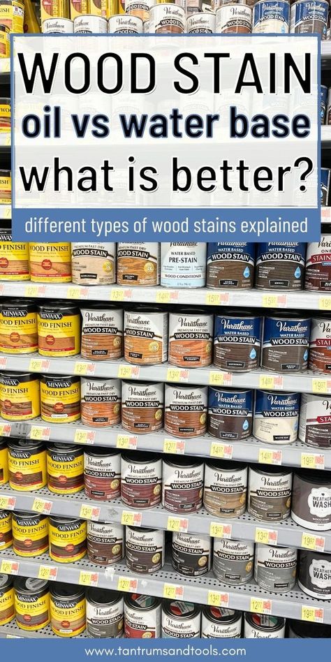 wall of different stain types Stain Colors For Wood, Best Wood Stain, Minwax Gel Stain, Varathane Wood Stain, Minwax Stain Colors, Stain Guide, Oil Based Stain, Water Based Stain, Gel Stain