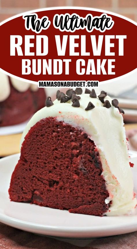 Red Velvet Bunt Cake, Red Velvet Pound Cake Recipe, Pineapple Upside Down Bundt Cake Recipe, Chocolate Chip Bundt Cake Recipe, Famous Cakes, Bundt Cake Mix, Red Velvet Bundt, Red Velvet Bundt Cake, Chocolate Chip Bundt Cake