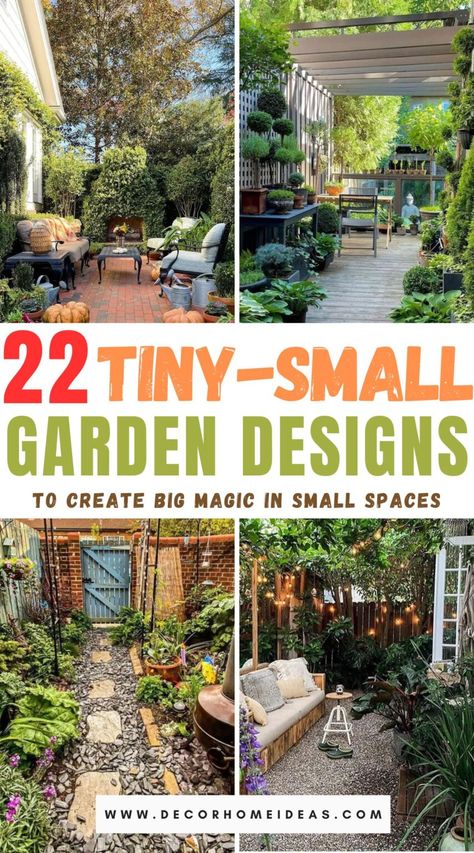 Discover big magic in small spaces with our collection of 22 tiny garden treasures. Explore creative and enchanting ideas that prove even the tiniest gardens can hold vast beauty and charm. Small Magical Garden Ideas, Pocket Garden Ideas, Sunken Garden Ideas, Small Garden Design Ideas, Small Garden Layout, Tiny Garden Ideas, Small Flower Gardens, Home Garden Ideas, Small Outdoor Patios