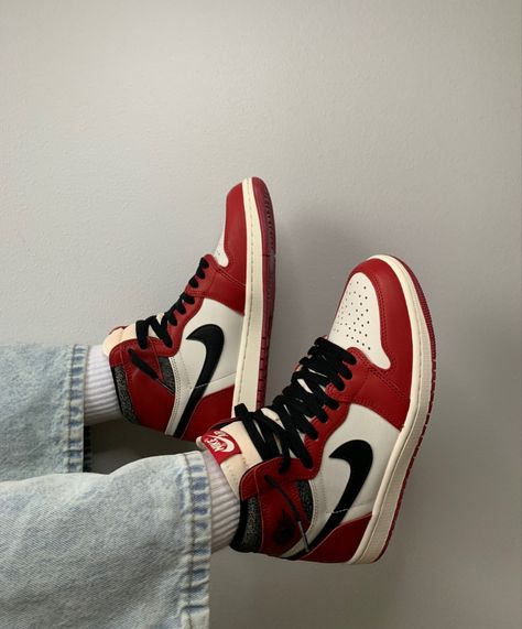 Chicago Nike Jordans, Air Jordan 1 Retro High Og Chicago, Nike Air Jordan 1 Retro High Og Chicago, Jordans Chicago Shoes, Chicago Red Jordans, Chicago Ones Jordan Outfit, Nike Jordan 1 Chicago, Nike Lost And Found Outfit, Jordan 1 Chicago Outfit Woman